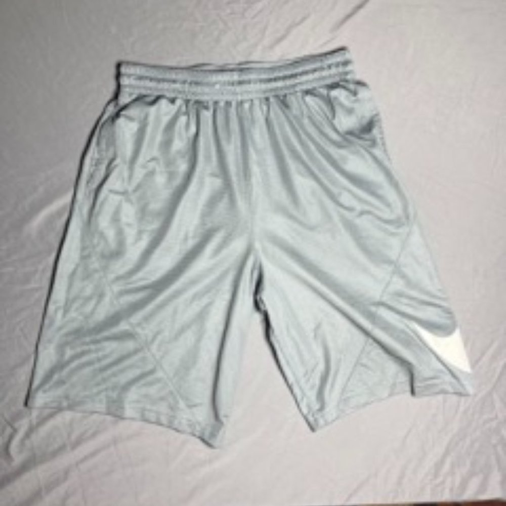 Nike Mens XL Dri-Fit Grey Shorts Elastic Waistband Athletic Running Swoosh